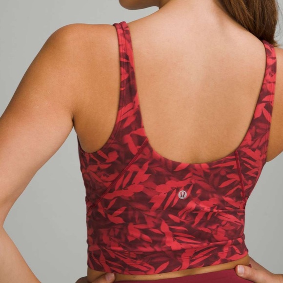 Lululemon Align Cropped Tank Top Spray Leaf Fireside Red Multi Size 2 - Picture 5 of 11